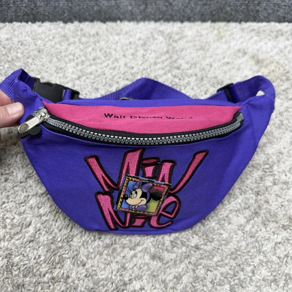 Walt Disney World Kids Minnie Mouse Fanny Pack Hip Bag Purple/Pink adjustable